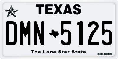 TX license plate DMN5125
