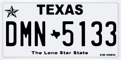 TX license plate DMN5133