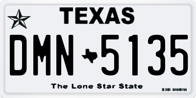 TX license plate DMN5135