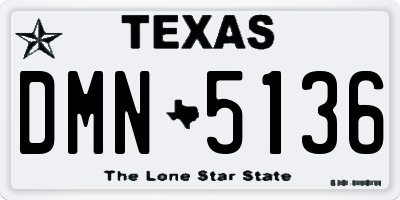 TX license plate DMN5136