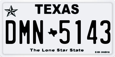 TX license plate DMN5143