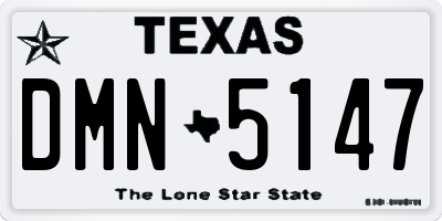 TX license plate DMN5147
