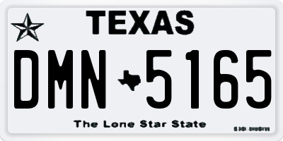 TX license plate DMN5165