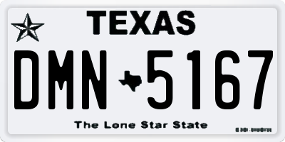 TX license plate DMN5167
