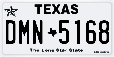 TX license plate DMN5168