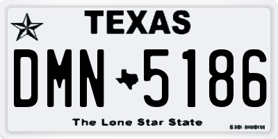 TX license plate DMN5186