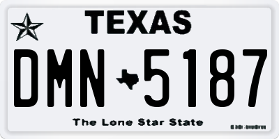 TX license plate DMN5187