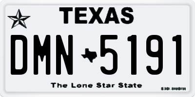 TX license plate DMN5191