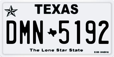 TX license plate DMN5192