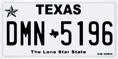 TX license plate DMN5196