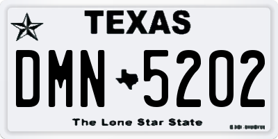 TX license plate DMN5202