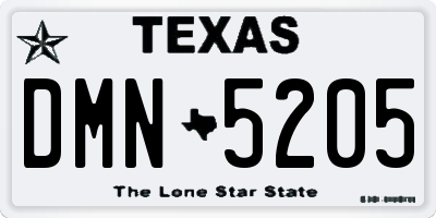 TX license plate DMN5205