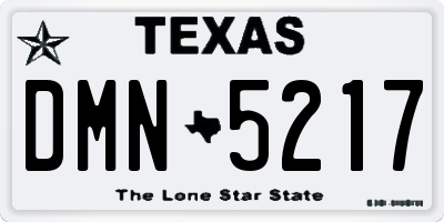 TX license plate DMN5217