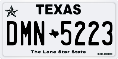 TX license plate DMN5223