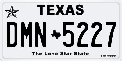TX license plate DMN5227