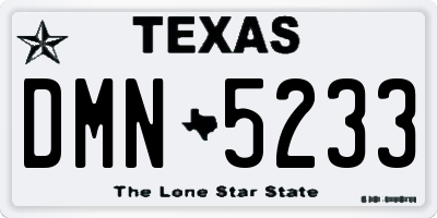 TX license plate DMN5233