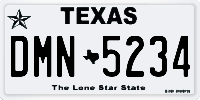 TX license plate DMN5234