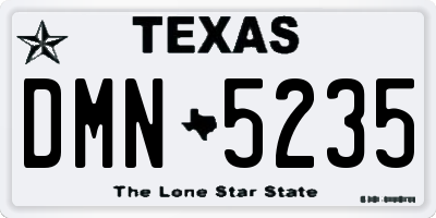 TX license plate DMN5235