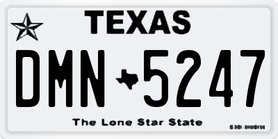 TX license plate DMN5247