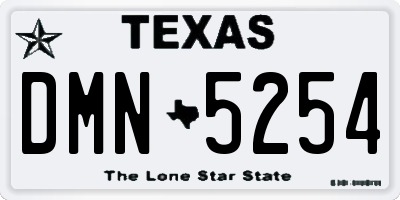 TX license plate DMN5254