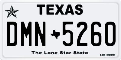 TX license plate DMN5260