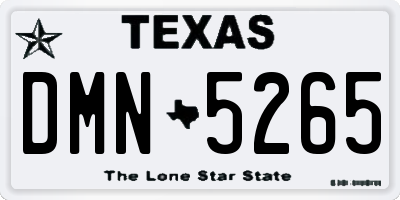 TX license plate DMN5265