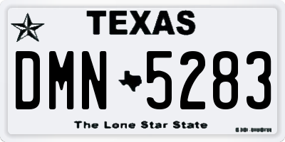 TX license plate DMN5283