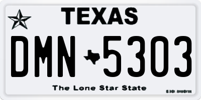 TX license plate DMN5303