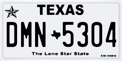 TX license plate DMN5304