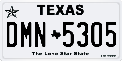 TX license plate DMN5305