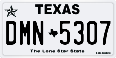 TX license plate DMN5307