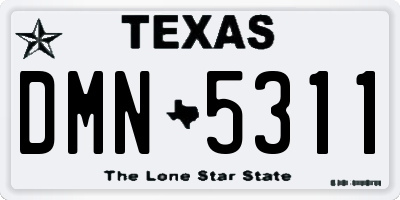 TX license plate DMN5311