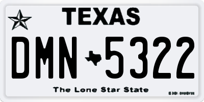 TX license plate DMN5322