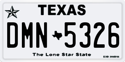 TX license plate DMN5326