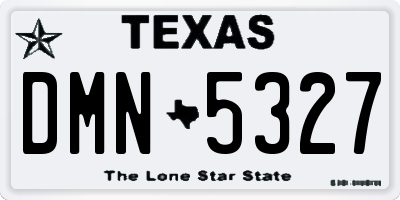 TX license plate DMN5327