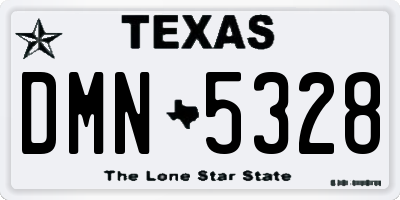 TX license plate DMN5328
