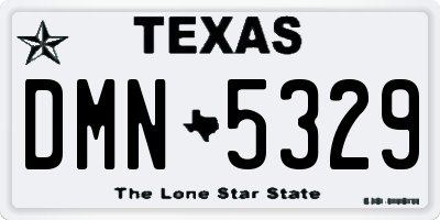 TX license plate DMN5329