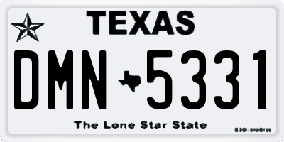 TX license plate DMN5331