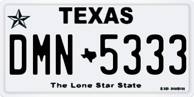 TX license plate DMN5333