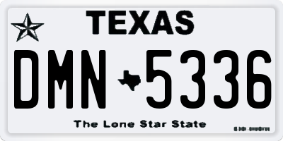TX license plate DMN5336