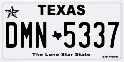 TX license plate DMN5337