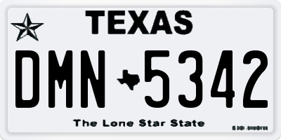 TX license plate DMN5342