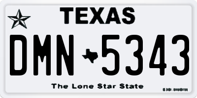 TX license plate DMN5343