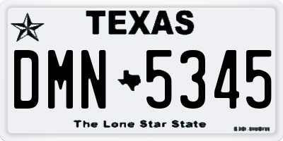TX license plate DMN5345