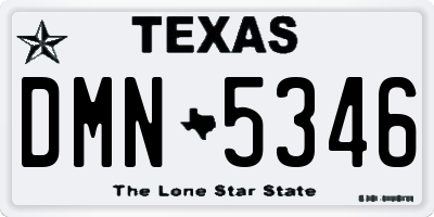 TX license plate DMN5346
