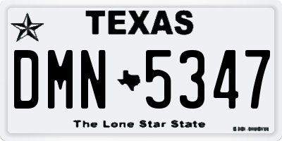 TX license plate DMN5347