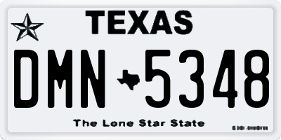 TX license plate DMN5348