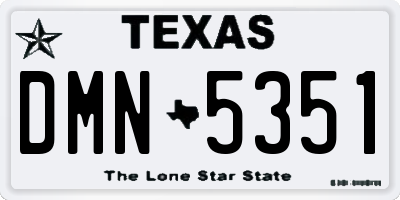 TX license plate DMN5351