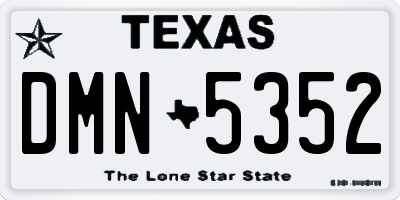 TX license plate DMN5352