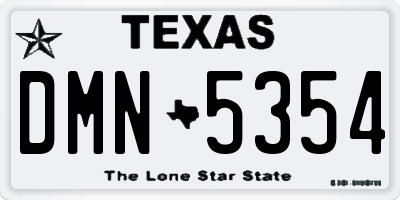 TX license plate DMN5354